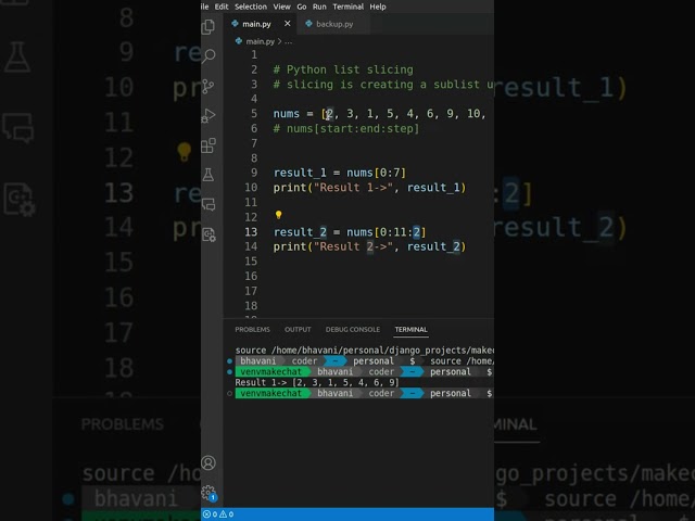 Python List Slicing | Python List | Tamil | shorts