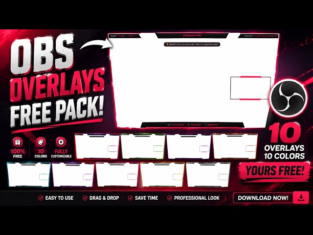 ¡Paquete de 10 overlays gratis para OBS!