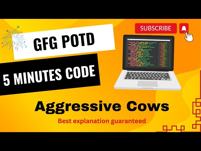 Aggressive Cows | GFG POTD | 5 Minutes Code | GeeksForGeeks | Binary Search
