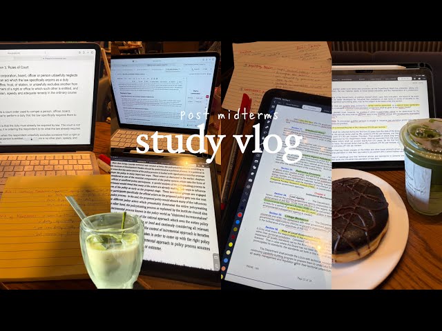 STUDY VLOG: after midterms!📚 5:00am productive study, research paper, cafe, late night study, uni