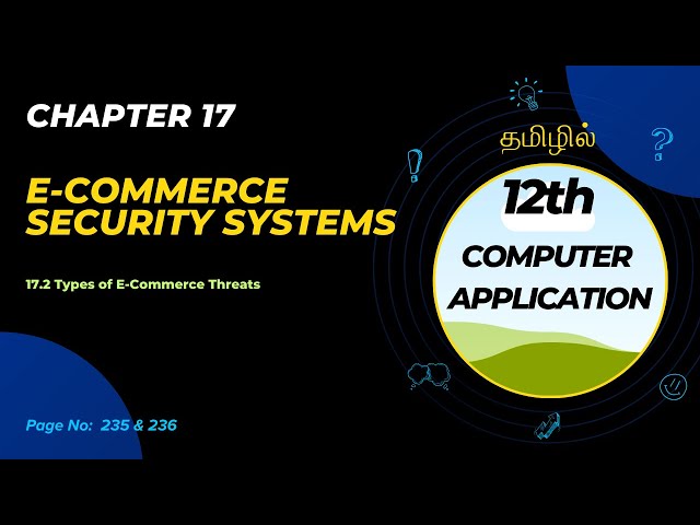 12th Computer Application | Chapter 17 E-Commerce Security Systems | Part 2 | in Tamil | TechSpot
