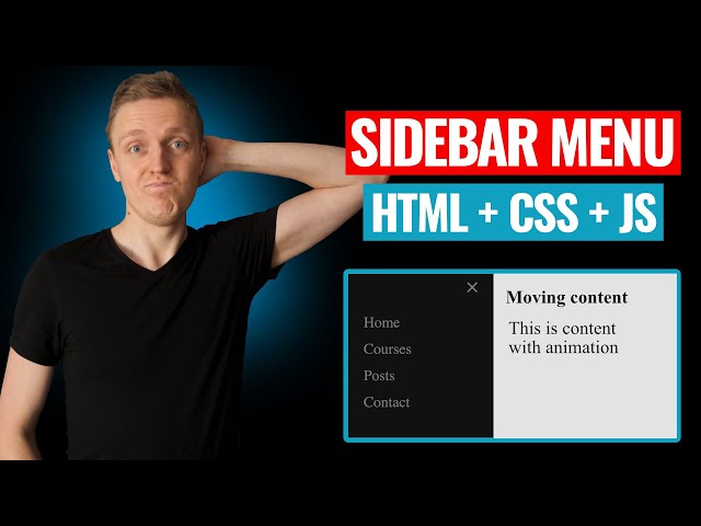 Responsive Sidebar Menu With Submenu Using HTML CSS and Javascript -  4 Variants