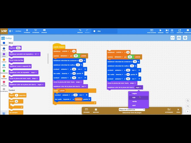 Vex Código para hacer figuras de Polígono