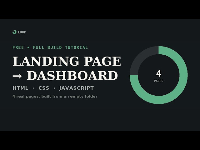 Build a Full multiple page setup Website From Scratch (HTML, CSS & JS) — Landing Page to Dashboard