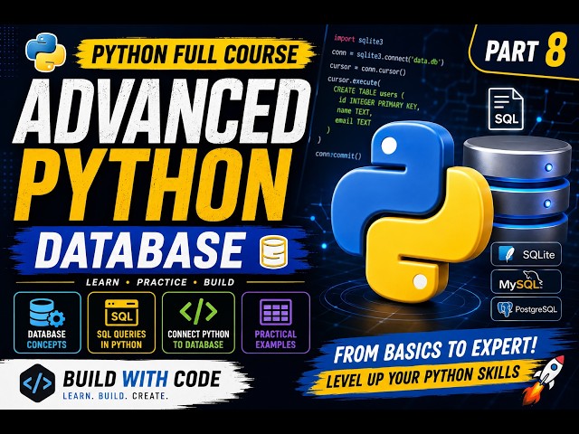 Advanced Python and Database | Part 8 | Python Course | Build With Code