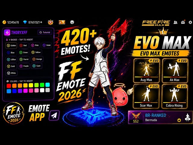 Free Fire Emote App 2026 🔥 | 420+ Emotes & EVO MAX Emotes 😱 | 100% Working