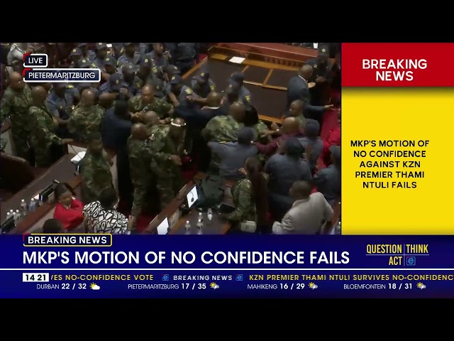 Chaos erupts as no-confidence motion against KZN Premier fails