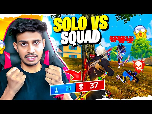 FREE FIRE KING IS BACK 👑 SOLO VS SQUAD GAMEPLAY 🔥 | Garena Free Fire