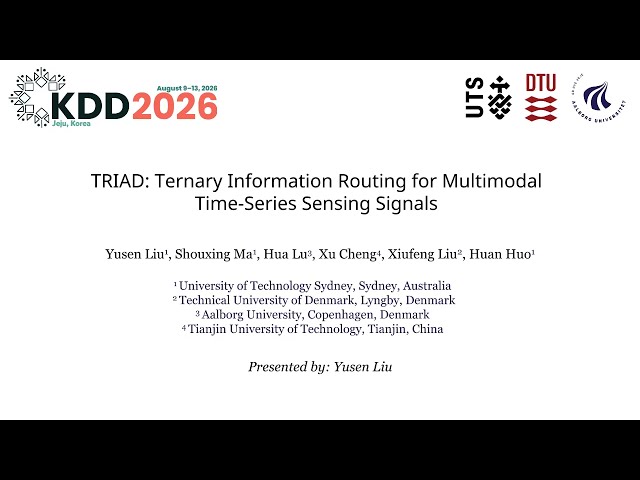 KDD 2026 - TRIAD: Ternary Information Routing for Multimodal Time-Series Sensing Signals