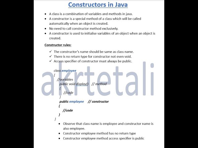Constructors in java #constructors #method versus constructor