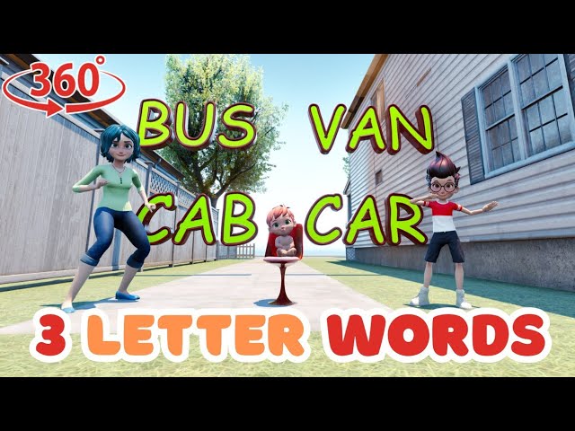Let’s Go! 🚗 Learn 3-Letter Vehicle Words: BUS, VAN, CAB & CAR!