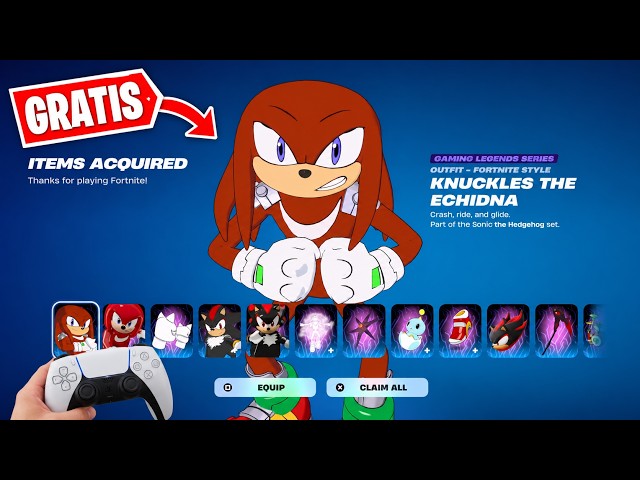😱 IT WORKS! GET the SONIC SKINS for FREE in FORTNITE ✅|Knuckles, Shadow — Chap 7 Season 4 🦔🔥