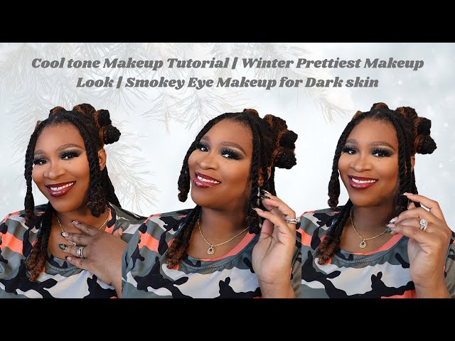 Cool tone Makeup Tutorial | Winter Prettiest Makeup Look | Smokey Eye Makeup for Dark skin