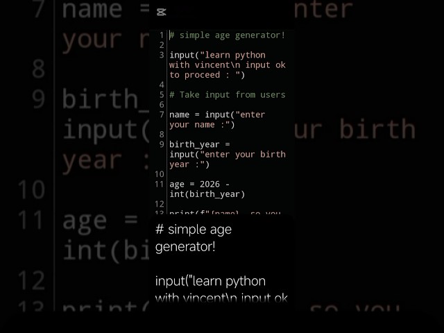 30 DAYS OF PYTHON — DAY 18 | Age generator