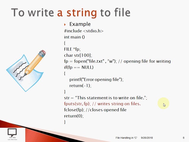 File Handling in C | Write operation on Files