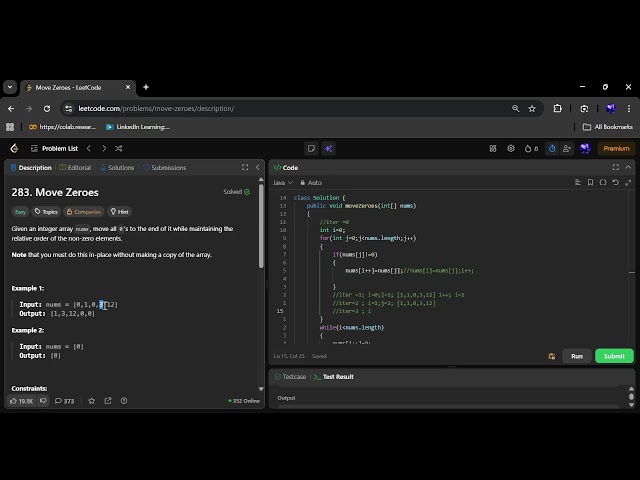 Move Zeroes Using Two Pointers | LeetCode Interview Problem Explained