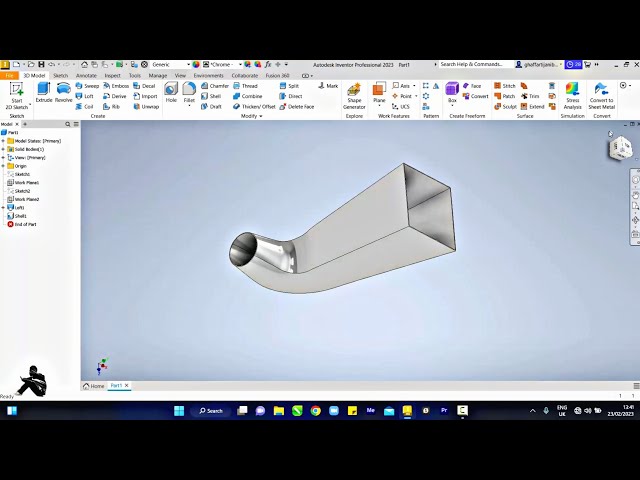 Autodesk inventor loft tutorial in English.