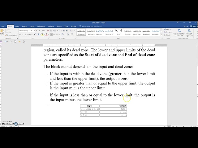 Ex 8a Assignment4: Study the Effect of Deadzone Block for a System in the SIMULINK