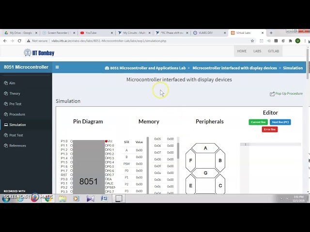 Programming microcontroller 8051 in VLAB