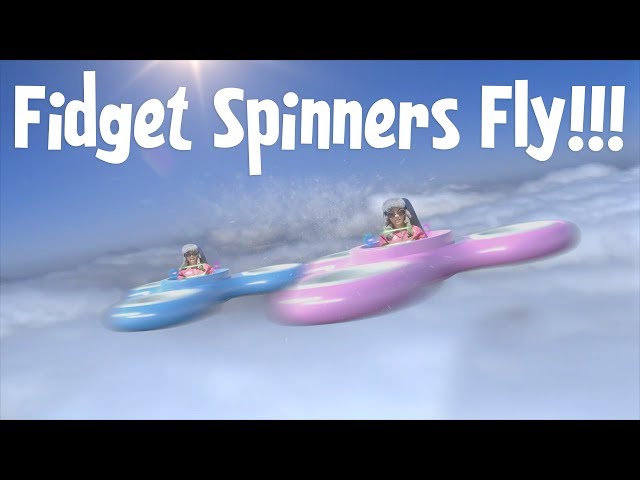 KIDS REALLY FLY in FIDGET SPINNERS!!!(Part 2 of Mermaids Fly Over Mystery Waters)