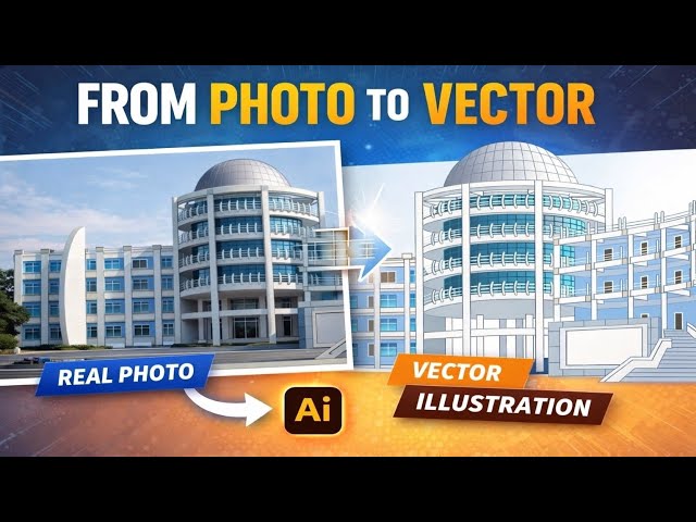 I Turned a Real Building Into a CLEAN Vector Illustration (Adobe Illustrator)