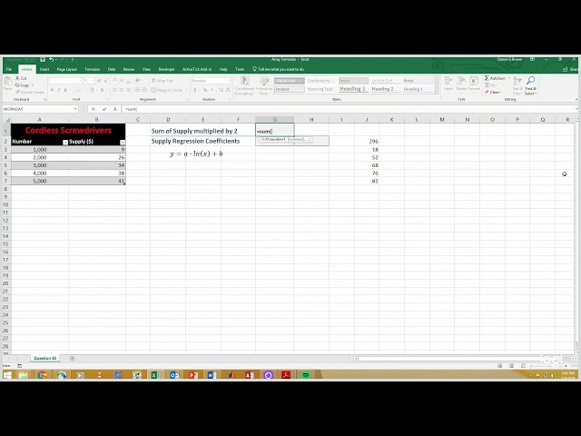 Excel Array Formulas