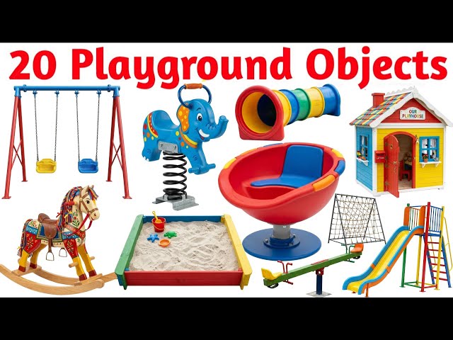 Learn 20 Fun Playground Objects for Kids | Learn 20 Playground Equipment Names in English
