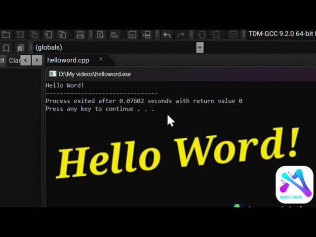 Coding "Hello word!" with C++ programming language | Rean Code