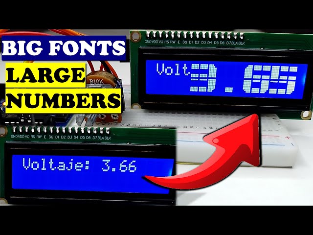 Big Numbers and Letters on I2C LCD Display with Arduino BIG FONTS