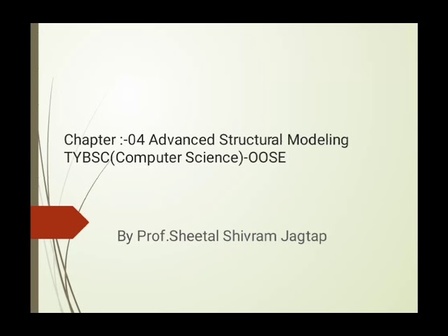 Chapter-4 Advanced Structural Modeling