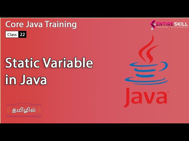 What is Static Variable in Java in Tamil - Beginners to Advanced Level(Master Course) - Entire Skill