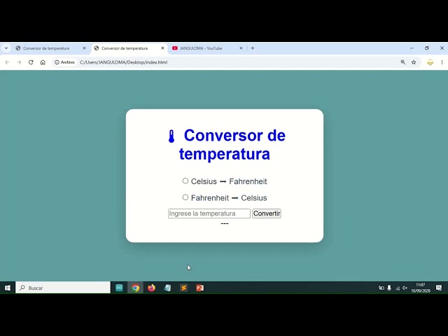 JavaScript tutorial para principiantes  Conversor de temperatura con funciones