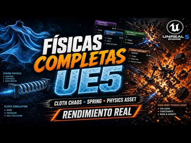 Físicas Completas en Unreal Engine 5 | Cloth Chaos, Spring Controller, Physics Asset y Blueprint