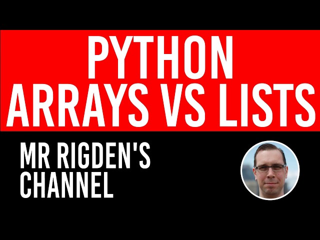 Python Lists vs Arrays