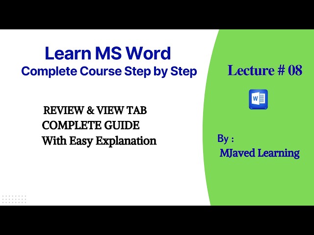 8.  MS Word Review & View Tab Complete Tutorial | Step by Step