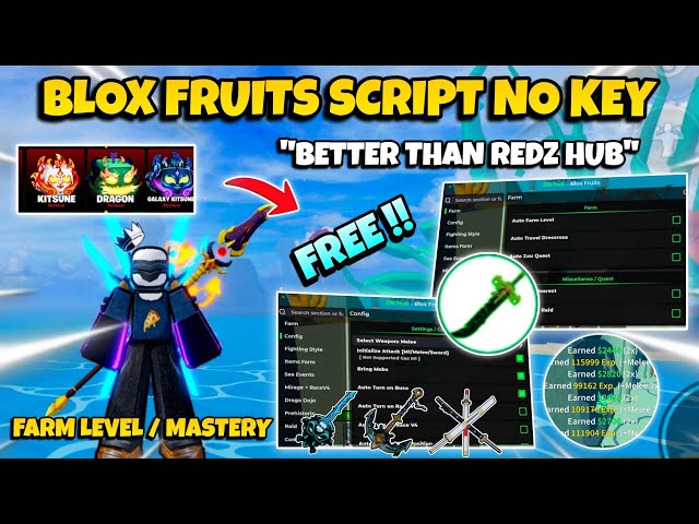 New Blox Fruits Script No Key - Auto Farm LvL, Fruit Sniper, Auto Raid, Dungeon, Farm Mastery & More