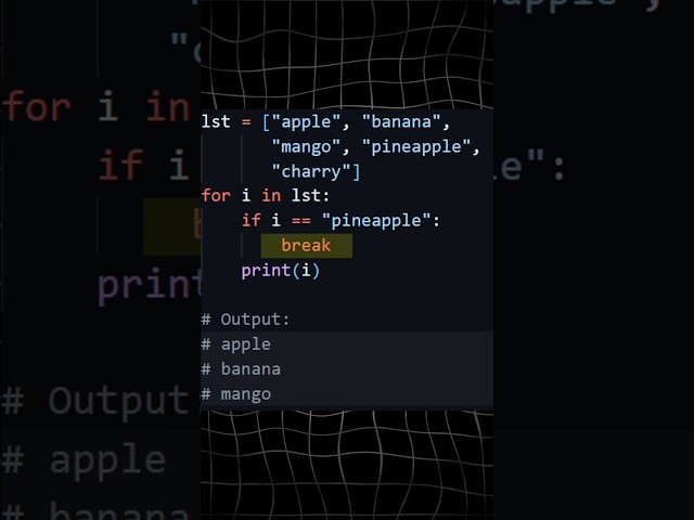 Break continue and pass Day 11 of 30 days of python insights #shorts #coding #python