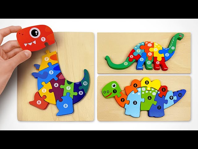 Learn Colors & Numbers with Dinosaur Puzzles | Best Preschool Learning Video for Kids & Toddlers