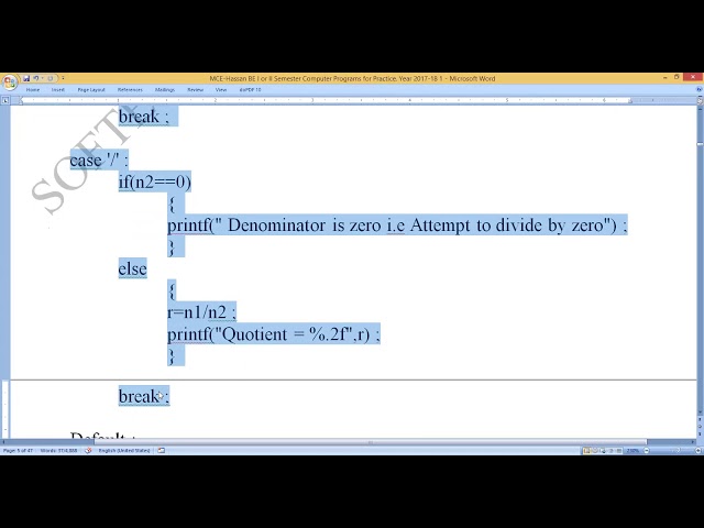 MCE Practice  C Program no 5 : To simulate Simulate a simple calculator :