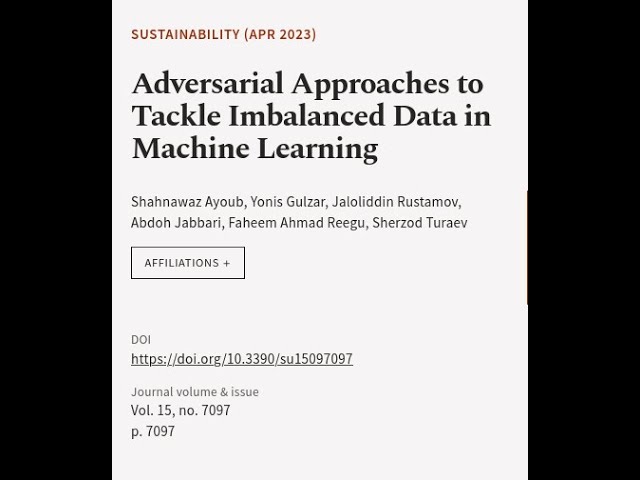 Adversarial Approaches to Tackle Imbalanced Data in Machine Learning | RTCL.TV