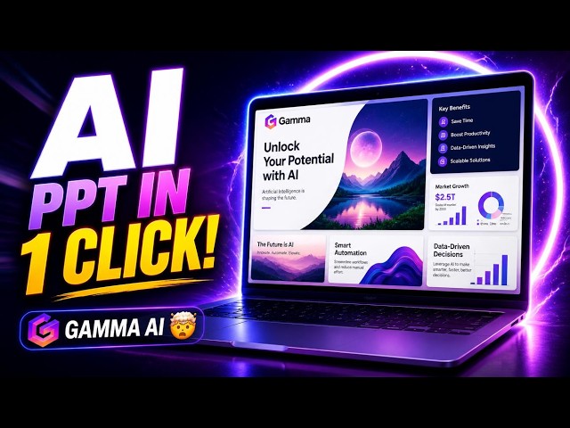 Gamma AI: Make PPT in 1 Click! 🔥 | AI Presentation Maker Tutorial #ai