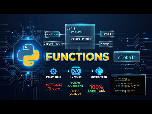 Functions in Python | Class 12 Computer Science | CBSE 2026-27