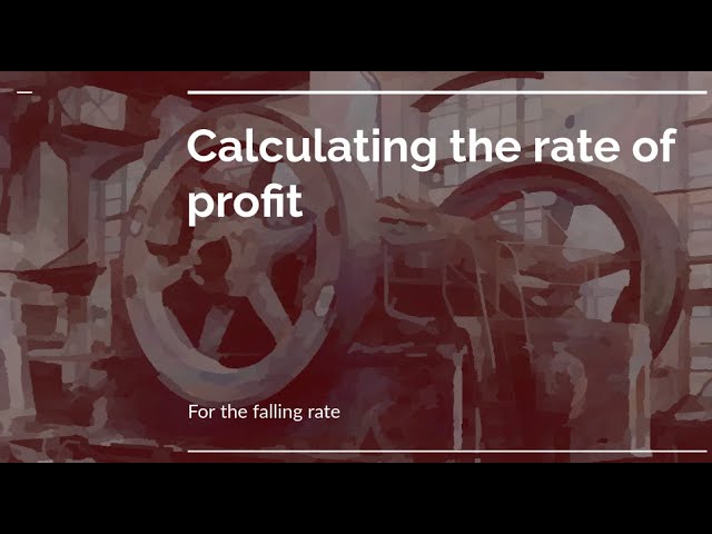 Calculating the rate of profit