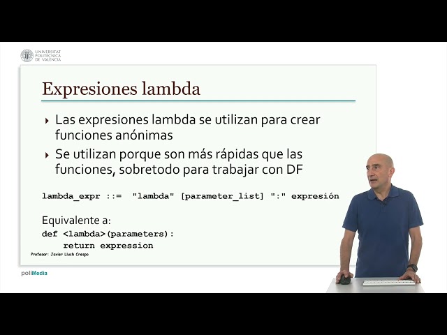 Expresiones lambda en Python | 25/77 | UPV