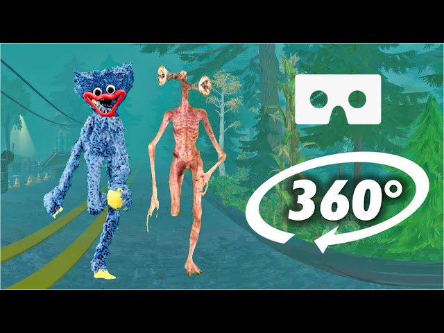360° VR - Huggy Wuggy and Siren Head CHASING YOU IN VR! CAN YOU ESCAPE!?