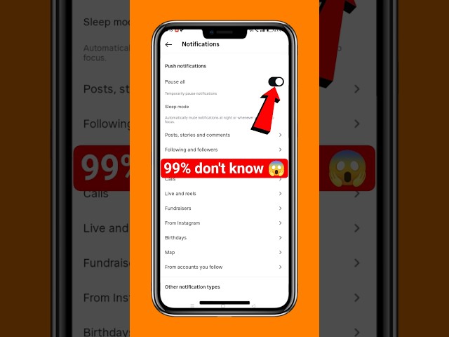 Instagram Push Notifications Pause All Kare 😳 Abhi