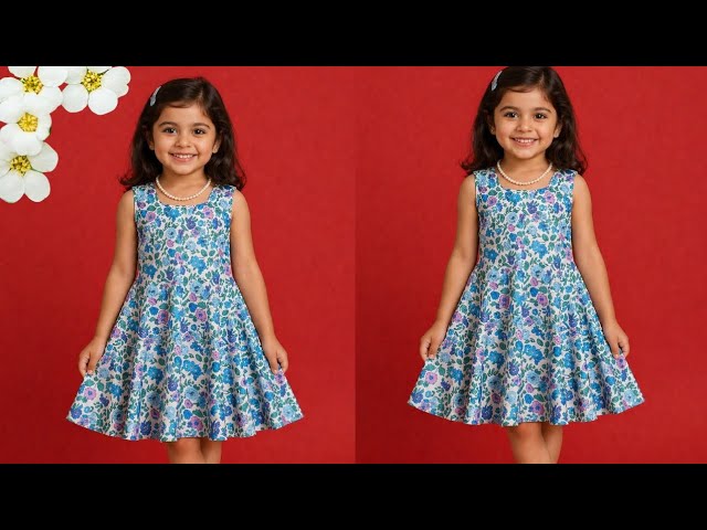One piece Umbrella Cut Baby Frock Cutting and Stitching ( 4 to 5 years old)
