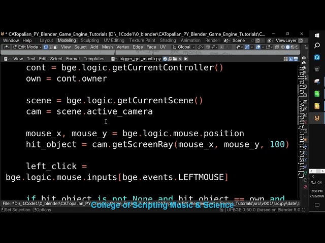 Blender Game Engine Python Tutorials