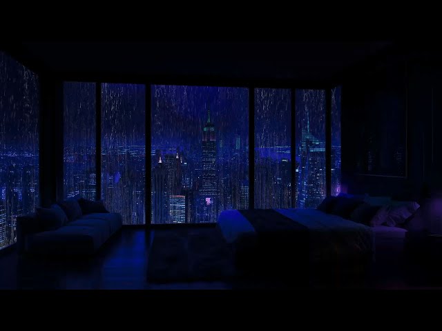 No Ads The Sound of Rain for Sleep - Sleeping in a Million Dollar Apartment in NYC - Rain Sleep ASMR