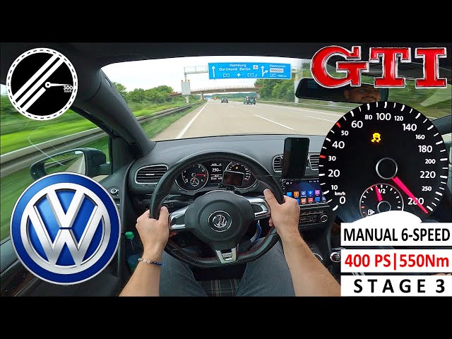 VW Golf 6 GTI *STAGE 3* | 400 PS | Top Speed Drive German Autobahn No Speed Limit POV